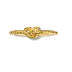 Maiko Knot Ring with yellow diamonds