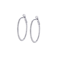 Large Oval  Diamond Hoops