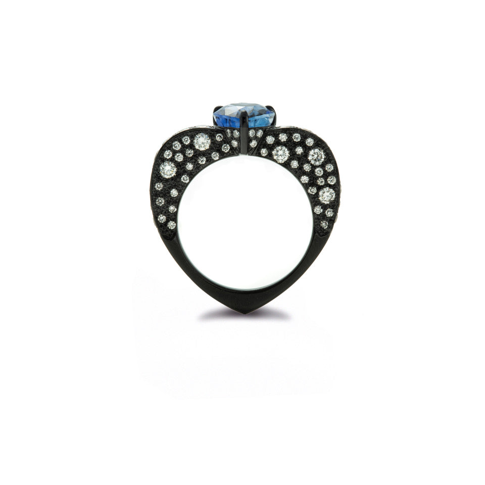 Blue Sapphire Heart Ring - Nora Kogan