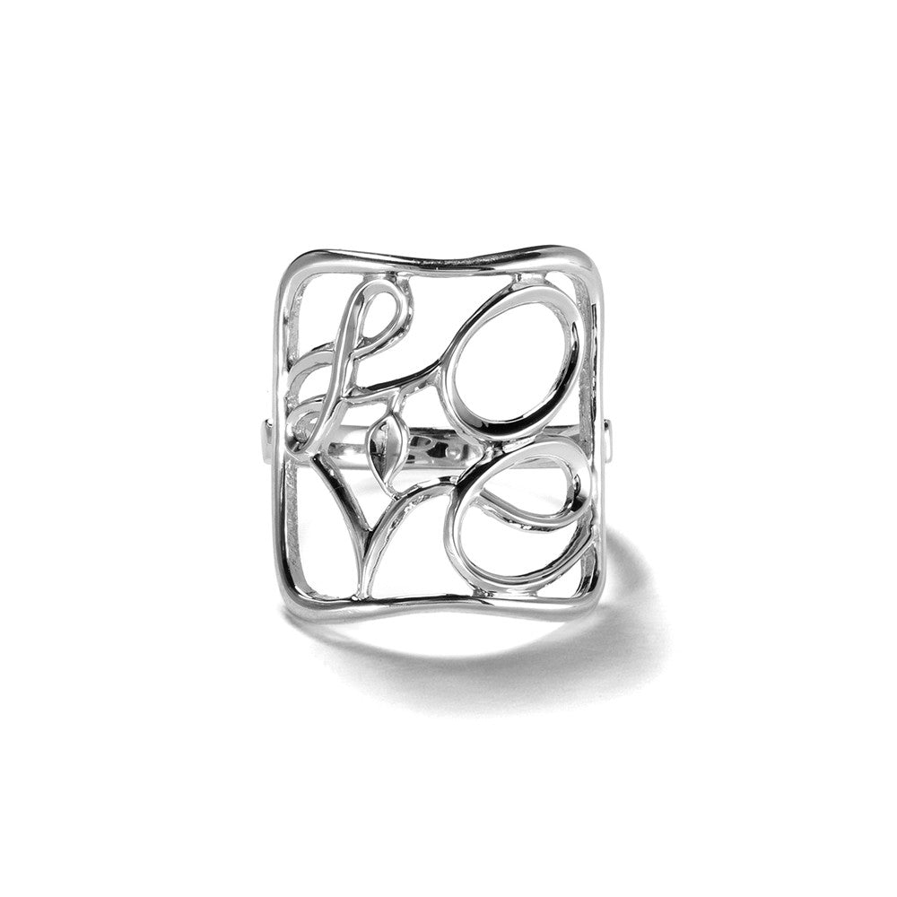 Love Block Ring Silver