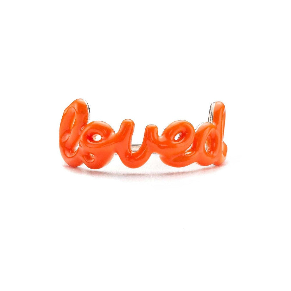 loved script ring orange