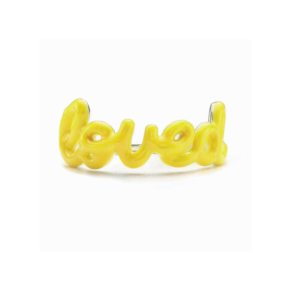 loved script ring yellow