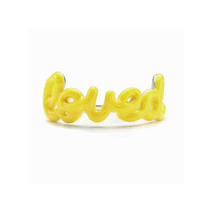 loved script ring yellow