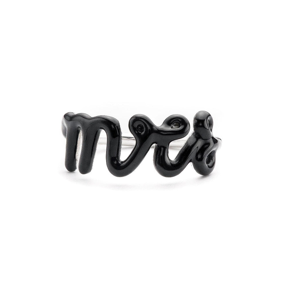 mrs script black enamel