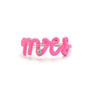 mrs script ring diamond pink