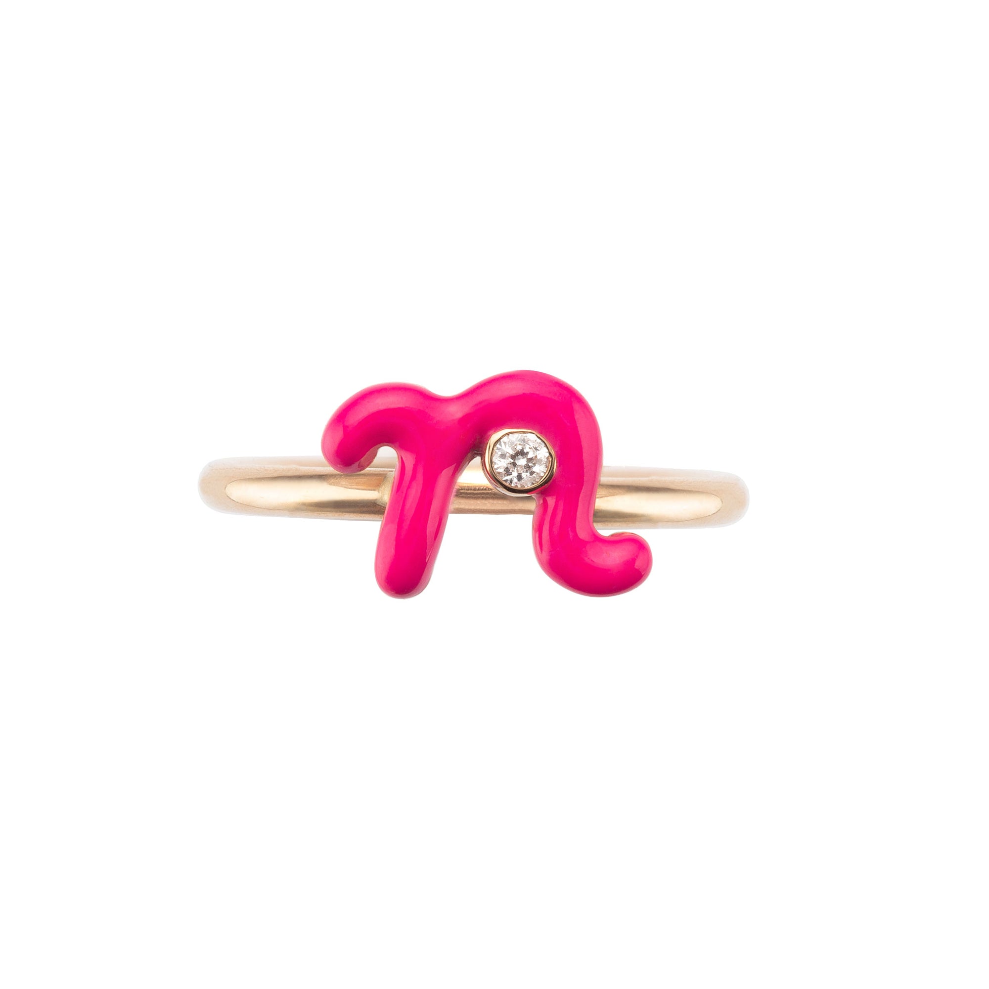 munchkin pinky ring 14k neon-pink