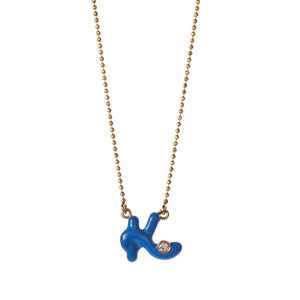munchkin letter necklace blue