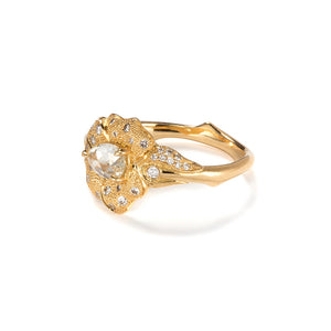 Pavé Rose with Rose-cut Diamonds Ring