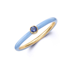 light blue enamel ring