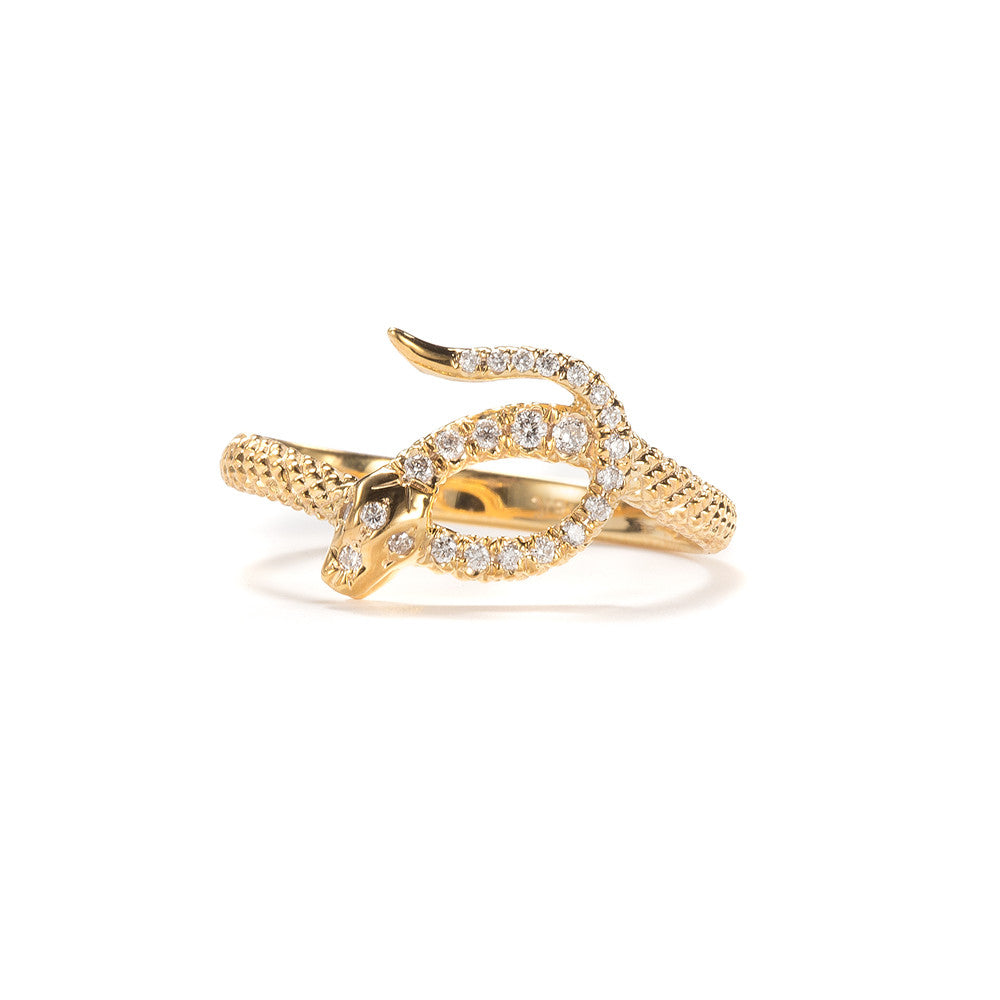 diamond serpent ring 14k