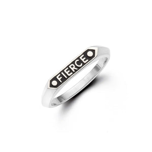 signet ring sterling fierce black