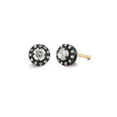 Dot Matte Black Diamond Studs