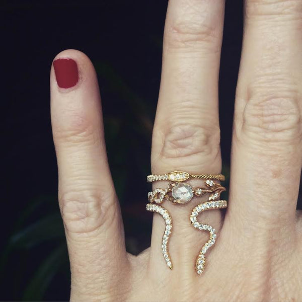 Alexandra Diamond Snake Ring - Nora Kogan