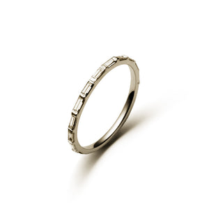 skinny wedding band white gold diamonds